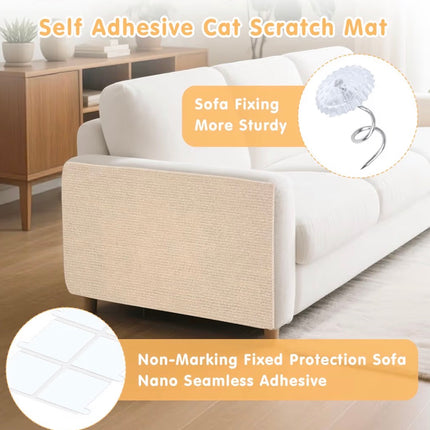 Tapis Griffoir Auto-Adhésif pour Chat – Protection Canapé et Meubles Découpable