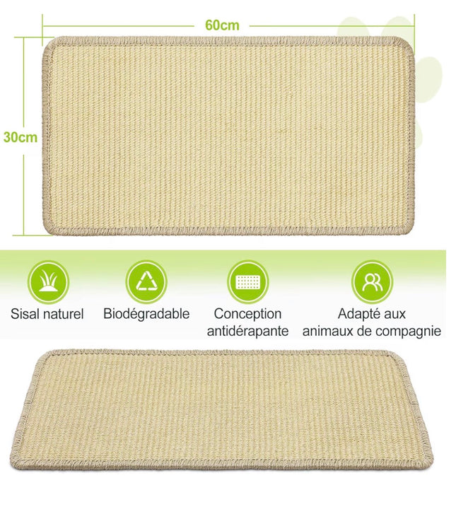 Tapis Griffoir en Sisal pour Chat – Protection Anti-Rayures pour Maison
