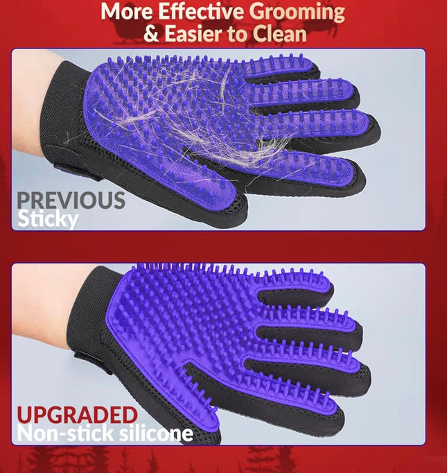 Gant de Toilettage pour Chien et Chat – Brosse Massage en Silicone Anti-Poils – Taille Ajustable