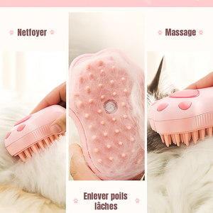 Brosse de toilettage 3-en-1 pour chats et chiens – Massage, bain et soin du pelage