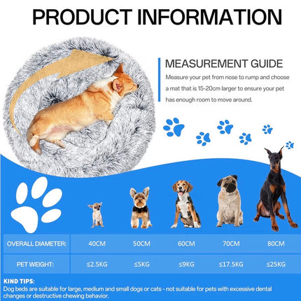 Panier Donut Apaisant – Lit Douillet en Fausse Fourrure