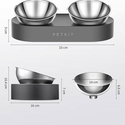 Gamelle Double Surélevée en Acier Inoxydable pour Chat et Petit Chien