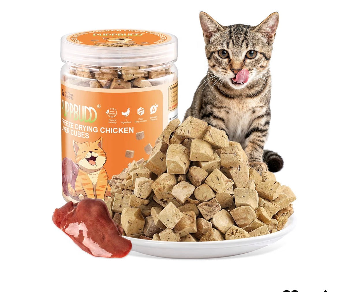 Friandises lyophilisées au foie de poulet pour chats – 100 % naturelles et riches en protéines