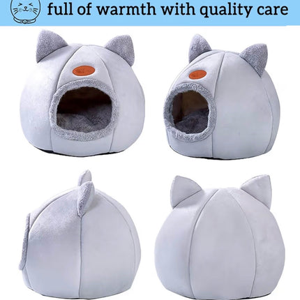 Maison Douillette pour Chat– Niche Fermée & Panier Confort