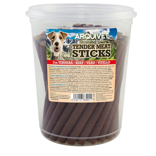 Bâtonnets à mâcher pour chien – Goût bœuf 🥩 | Friandises tendres 500 g