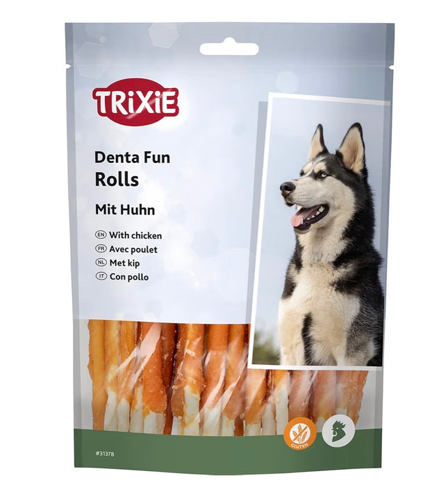 Rouleaux à mâcher pour chien en peau de bœuf & poulet 🍗 | Friandises dentaires