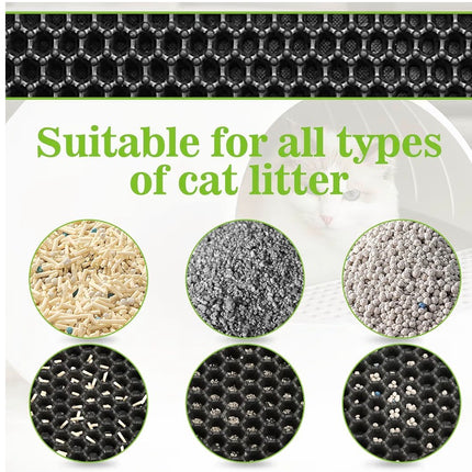 Tapis Attrape-Litière Double Couche pour Chat – Antidérapant et Imperméable