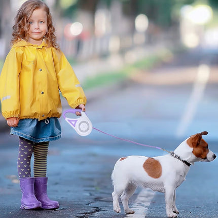 Laisse rétractable pour chien 5 m avec éclairage LED – Poignée ergonomique et frein sécurisé