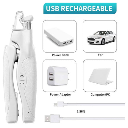 Tondeuse Coupe-Griffes pour Chiens & Chats avec Lumière LED – Coupe Ongles Sécurisé, Collecteur d’Ongles & Lime Intégrée – Rechargeable USB