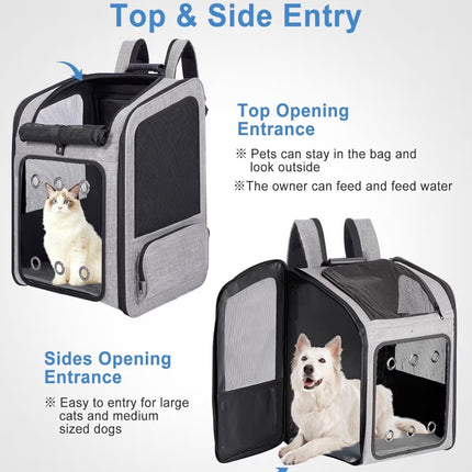 Sac à dos de transport grande capacité pour chat et chien – Respirant et confortable