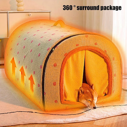 Maison Cocoon Chaude et Pliable pour Chat et Petit Chien – Couchage d’Hiver Ultra Doux