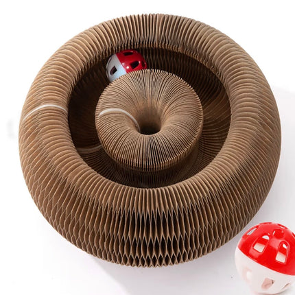 Jouet à Griffer Interactif pour Chat – Tunnel Modulable en Carton avec Balle