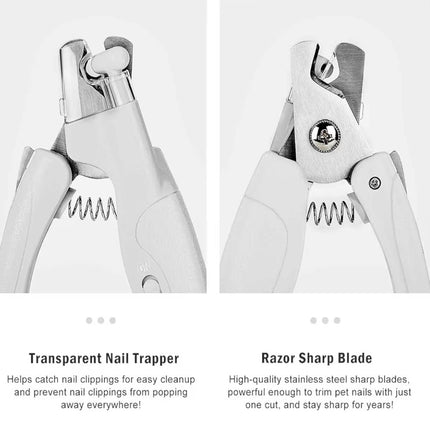 Tondeuse Coupe-Griffes pour Chiens & Chats avec Lumière LED – Coupe Ongles Sécurisé, Collecteur d’Ongles & Lime Intégrée – Rechargeable USB