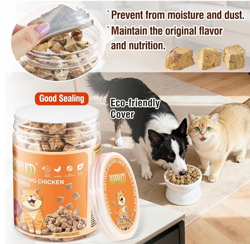 Friandises lyophilisées au foie de poulet pour chats – 100 % naturelles et riches en protéines
