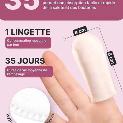 Lingettes Dentaires pour Chien & Chat – Doigtiers Nettoyants Sans Dentifrice – 35 Lingettes pour Hygiène Buccale Quotidienne