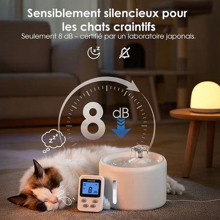 Fontaine à Eau Automatique Silencieuse pour Chat – 2,5 L avec Filtration Multi-Étapes