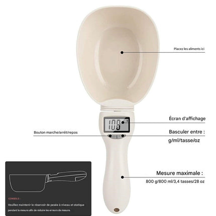 Cuillère Balance Digitale pour Croquettes – Mesure Précise g/ml
