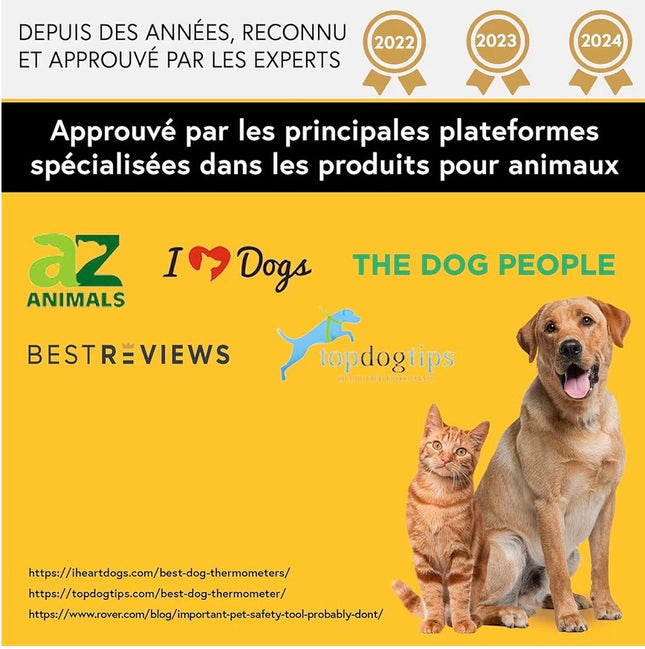 Thermomètre Chien & Chat iProven – Embout Flexible Ultra-Confort, Résultats Rapides