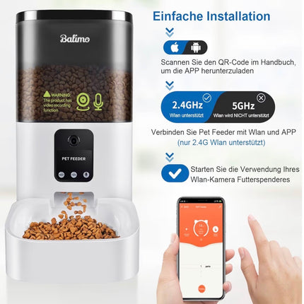 Distributeur Automatique Connecté pour Chat et Chien avec Caméra HD