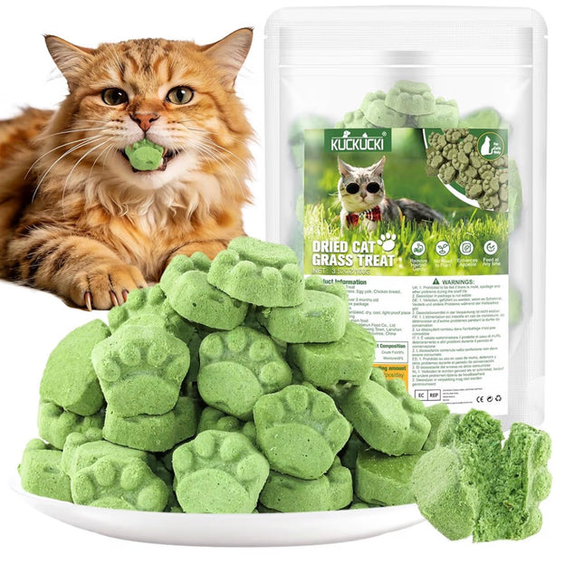 Friandises à l’herbe à chat pour chats – Aide anti-boules de poils et digestion