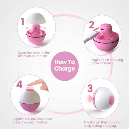 Balle interactive automatique pour chat avec LED – Rechargeable, intelligente et anti-ennui