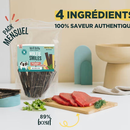 Sticks dentaires naturels pour chien – Goût bœuf 🥩 | Haleine fraîche & dents propres