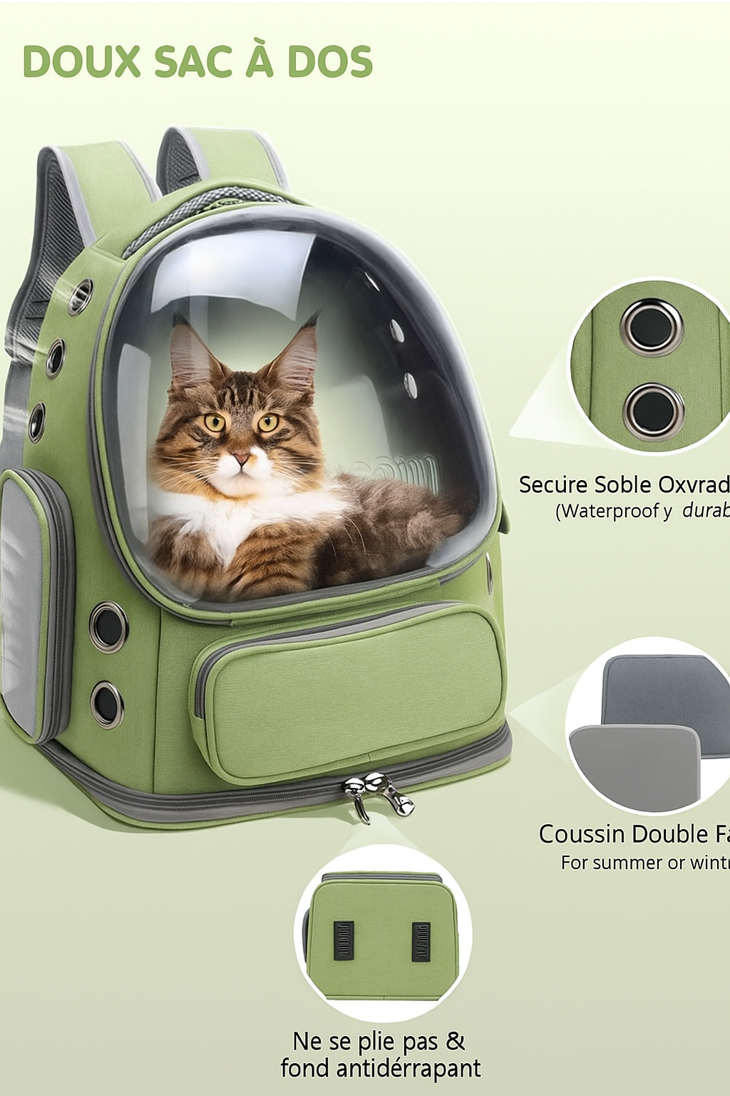 Sac à Dos Transparent pour Chat